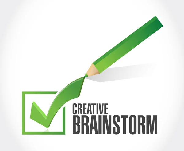 Criativa Brainstorm marca de verificação conceito de sinal — Fotografia de Stock