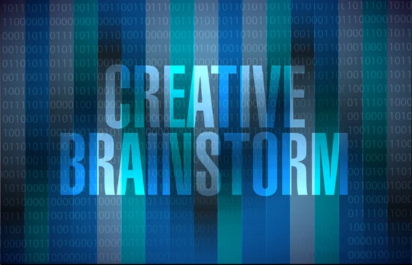 Creativo Brainstorm concepto de signo de fondo binario — Foto de Stock