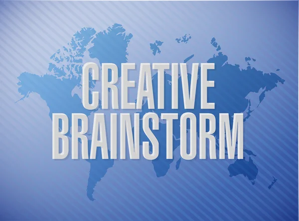 Creativo Brainstorm mundo mapa signo concepto — Foto de Stock