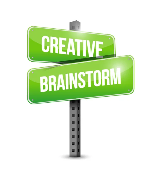 Concept créatif de panneau de rue Brainstorm — Photo