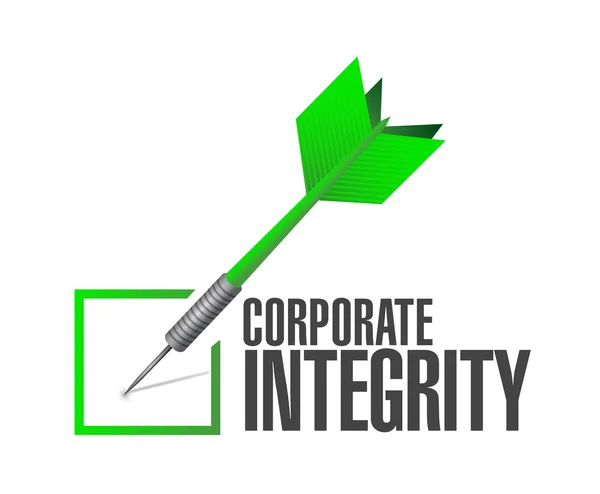 Corporate integritet isolerade kontrollera dart tecken — Stockfoto