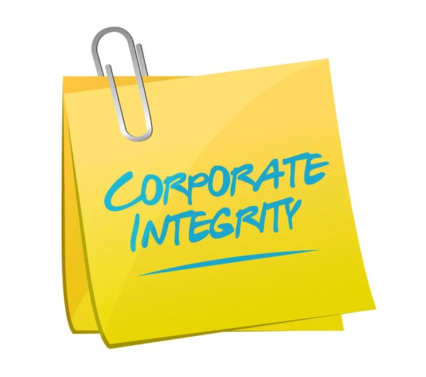 Corporate integritet isolerade memo tecken koncept — Stockfoto