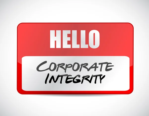 Corporate Integrität Namensschild Zeichen Konzept — Stockfoto