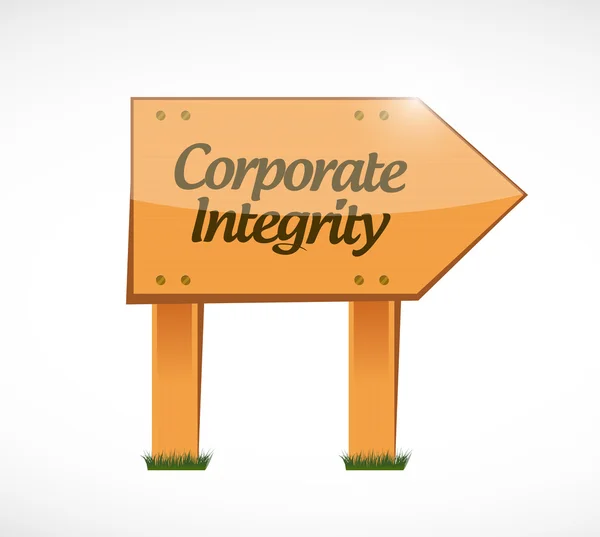 Corporate Integrität Holzschild-Konzept — Stockfoto