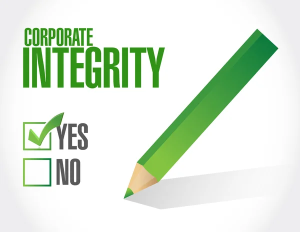 Corporate integritet godkännande tecken koncept — Stockfoto