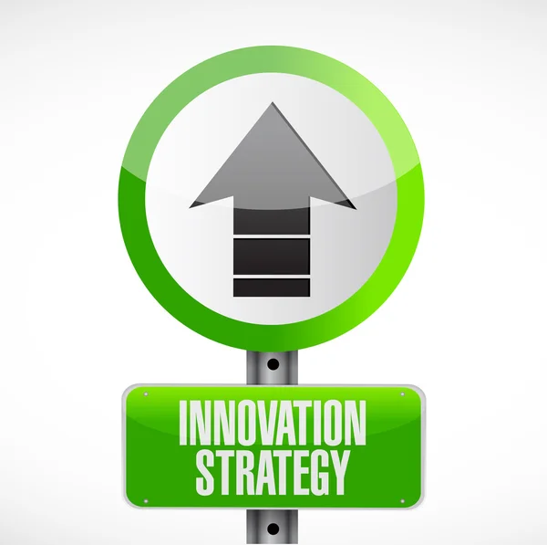 Concept van de geïsoleerde teken van de weg van innovatie strategie — Stockfoto