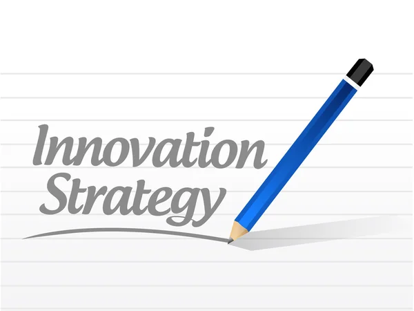 Innovatieconcept strategie bericht teken — Stockfoto