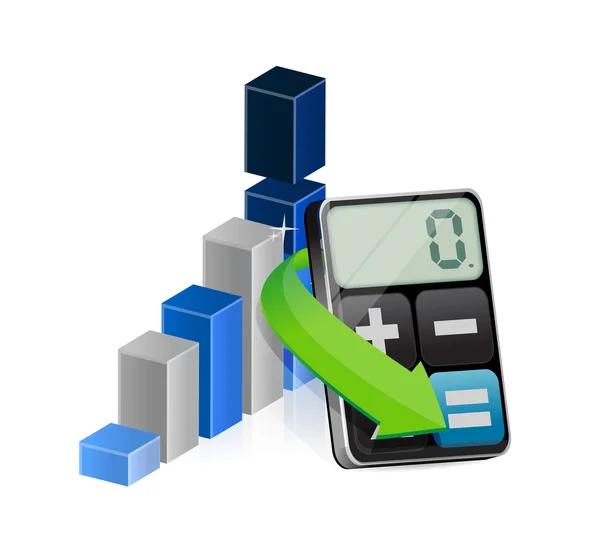 Gráfico de negócios e uma calculadora . — Fotografia de Stock