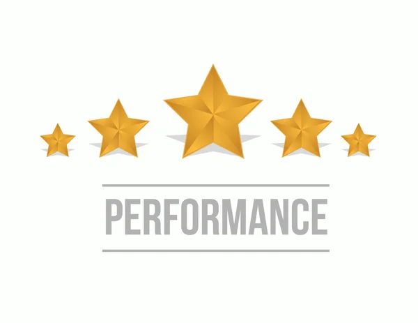 Performance with five stars on screen concept — Stock Photo, Image