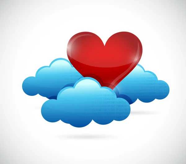 Corazón nube concepto ilustración diseño gráfico . —  Fotos de Stock