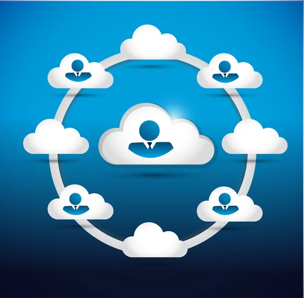 Cloud und People Business Network. — Stockfoto