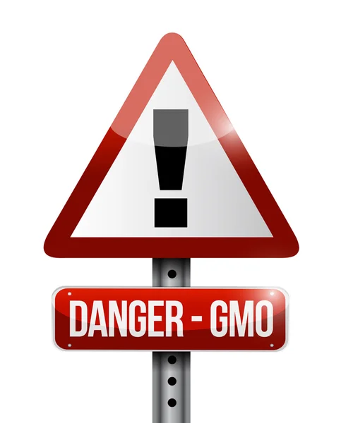 Κίνδυνος ΓΤΟ προειδοποίηση οδικό σημάδι Εικονογράφηση Σχεδιασμός — Φωτογραφία Αρχείου