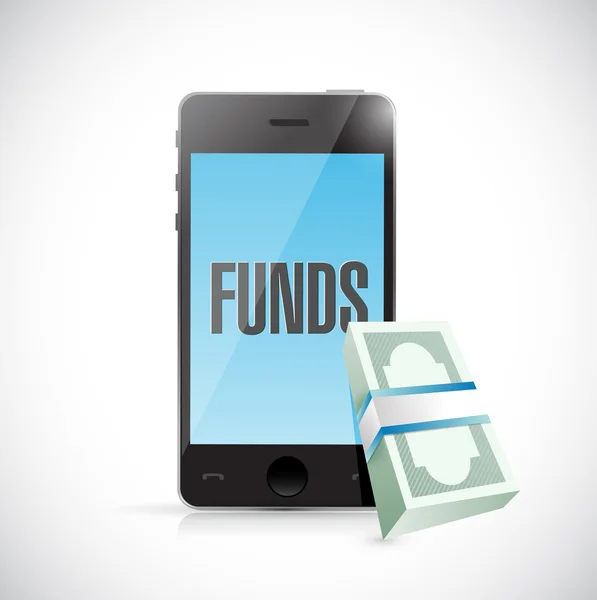 Telefon funduszy pieniądze online koncepcja — Zdjęcie stockowe