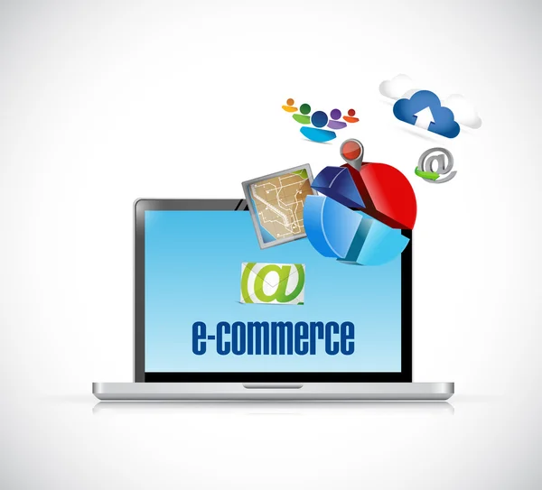 E-commerce elettronica e icone illustrazione — Foto Stock