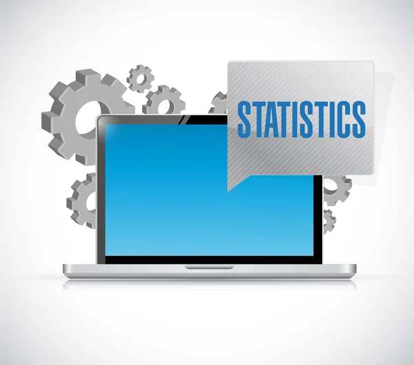 Computer and statistics message sign illustration — Stock Photo, Image