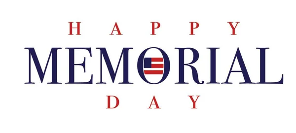 Happy Memorial Day Illustration Sign Flag White Isolated Background Stock Photo