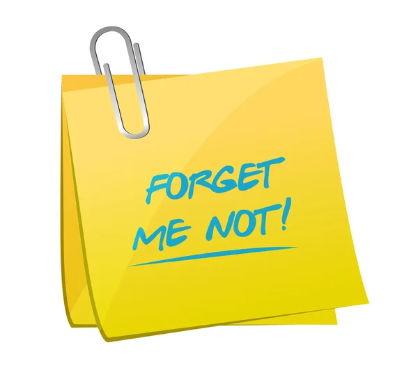 Forget me not memo message illustration — Stock Photo, Image