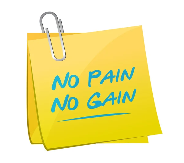 No pain, no gain memo illustration design — Stock Photo, Image