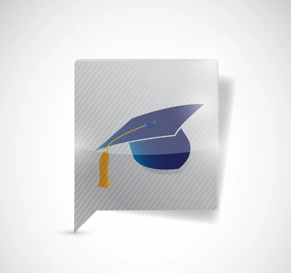 Message bubble and graduation hat. illustration — Stock Photo, Image