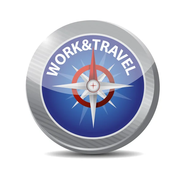 Work and travel compass illustration design — Stock Photo, Image