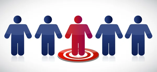 People row and target illustration design — Stock Photo, Image