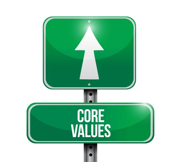Core values street sign illustration design — Stock Photo, Image