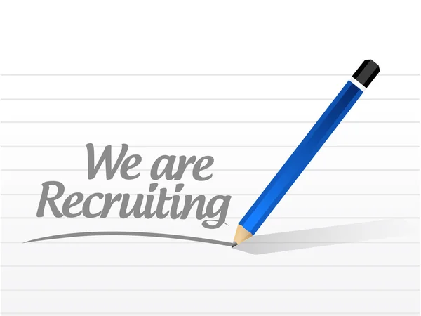 We are recruiting message illustration design — Stock Photo, Image