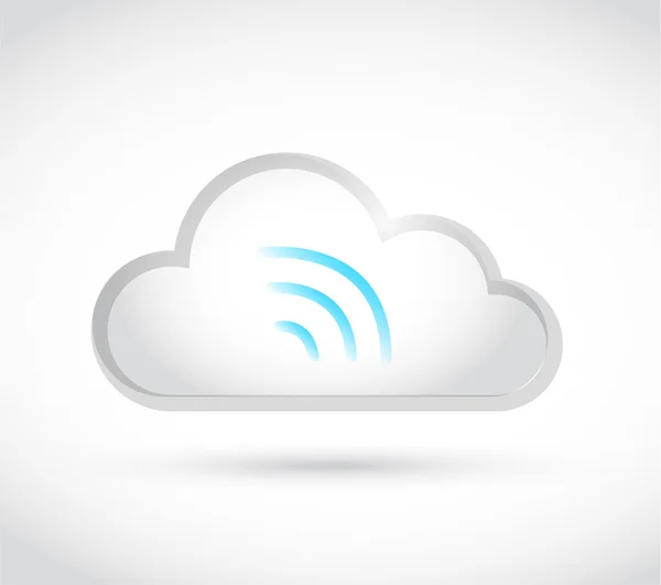 Nube blanca computación wifi ilustración diseño — Foto de Stock