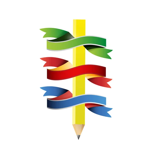 Pencil ribbon illustration design — Stock Photo, Image