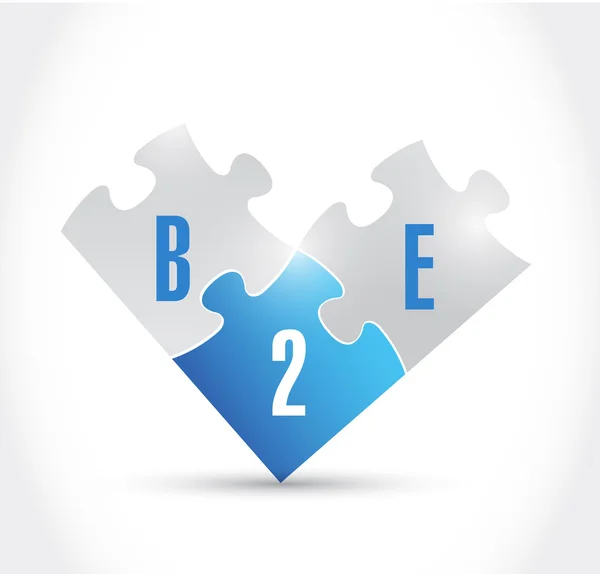B2E puzzel stukjes afbeelding ontwerp — Stockfoto