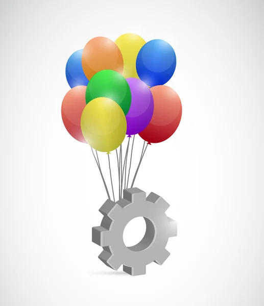 Дизайн шестеренок и воздушных шаров — стоковое фото