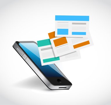 telefon ve tarayıcılar şablonları illüstrasyon tasarımı