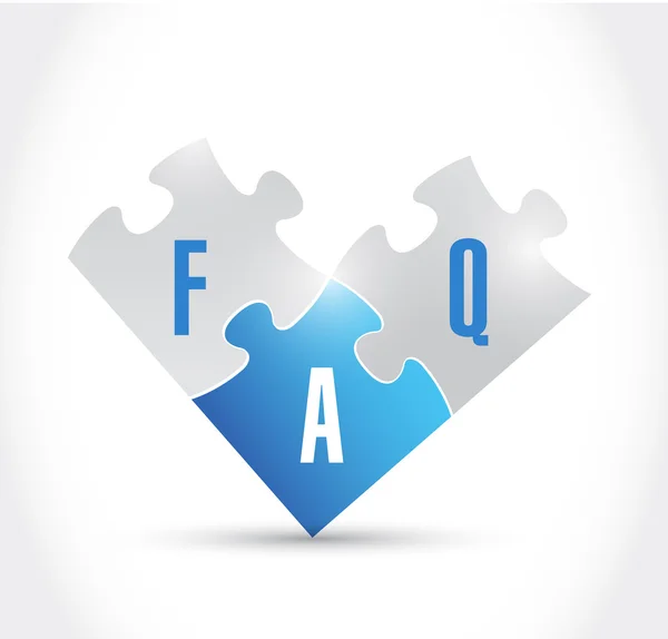 Faq Puzzleteile Illustration Design — Stockfoto