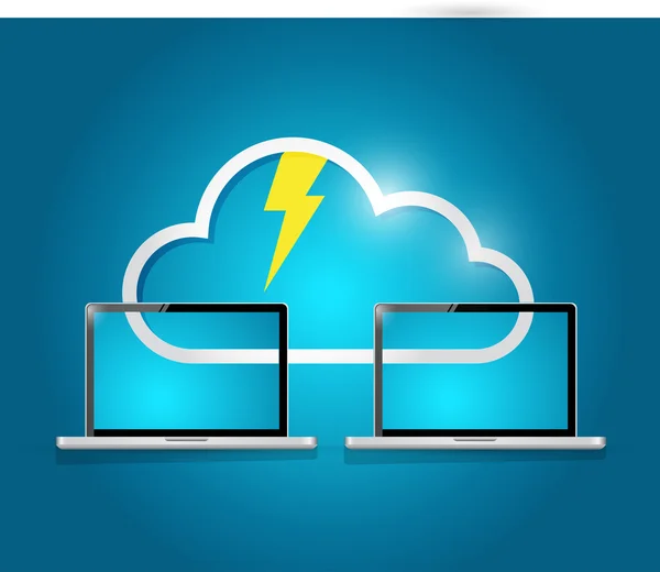 Cloud computing laptop El illustration — Stockfoto