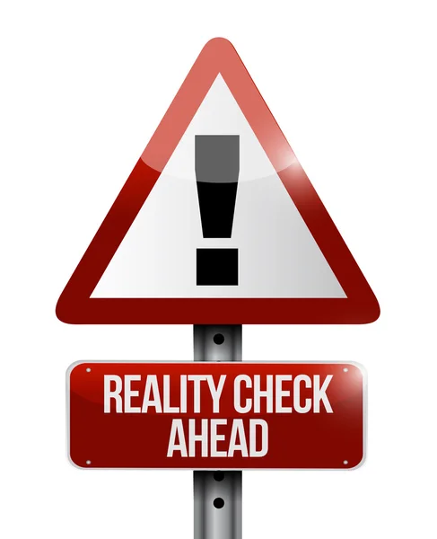 Reality check ahead sign illustration — Stock Photo, Image