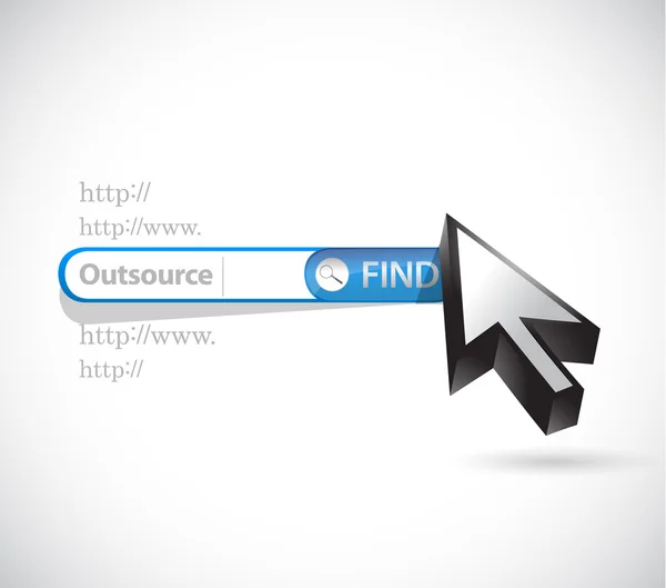 Outsourcing Suche Online Illustration Design — Stockfoto