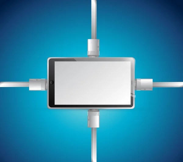 Tablet ağ bağlantısı illüstrasyon tasarımı — Stok fotoğraf