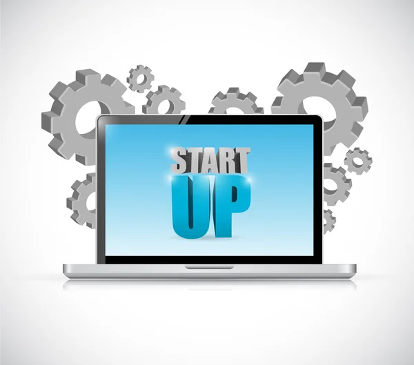 Start-up industria informática ilustración diseño — Foto de Stock