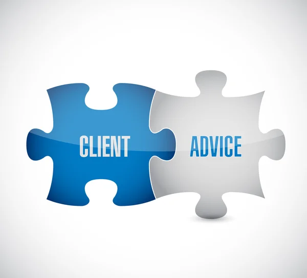 Client advice puzzle pieces illustration design — Stock Photo, Image