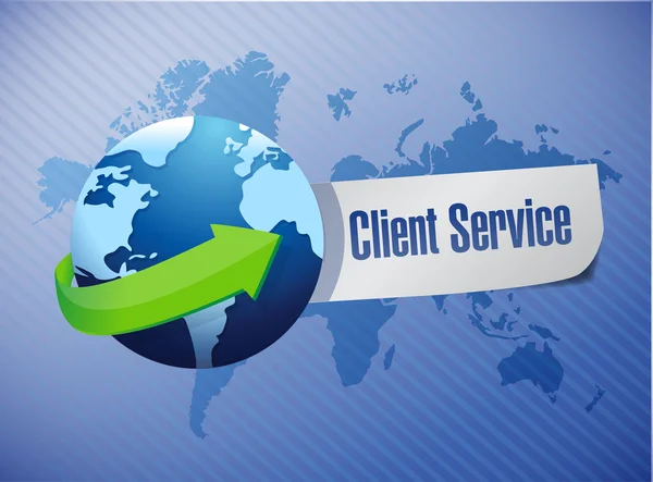 Globe klient service tegn illustration design - Stock-foto