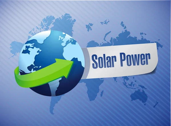Globus Solarenergie Zeichen Illustration Design — Stockfoto
