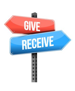 give and receive street sign illustration design