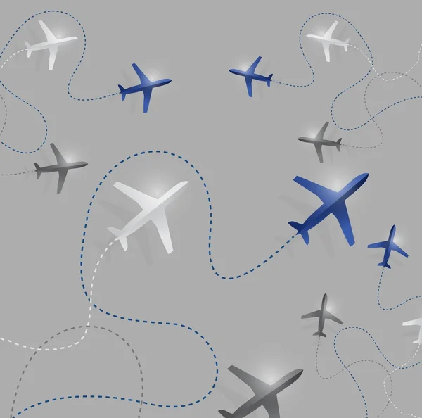 飞机航线目的地插画设计 — 图库照片
