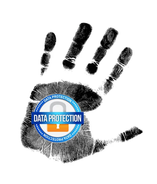 Data protection and handprint illustration design — Stock Photo, Image