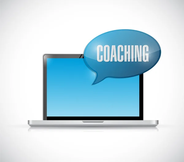 Online computer coaching illustration design — Stock Photo, Image