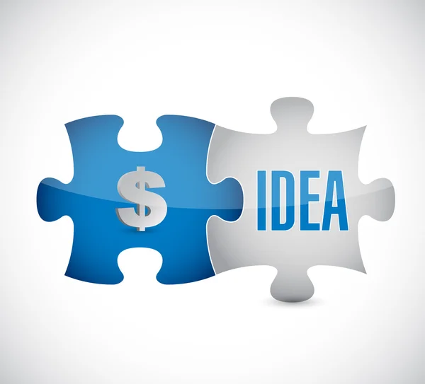 Money idea puzzle pieces illustration — Stock Photo, Image