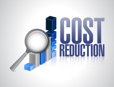 cost reduction business graph illustration design clipart