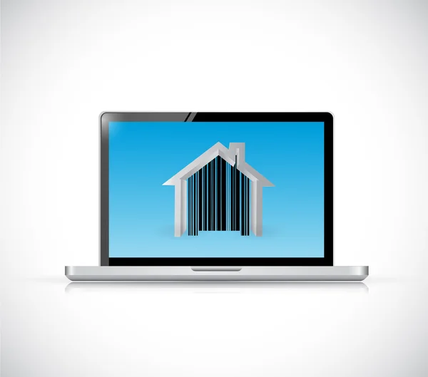 Immobilien Computer Ikone Illustration Design — Stockfoto