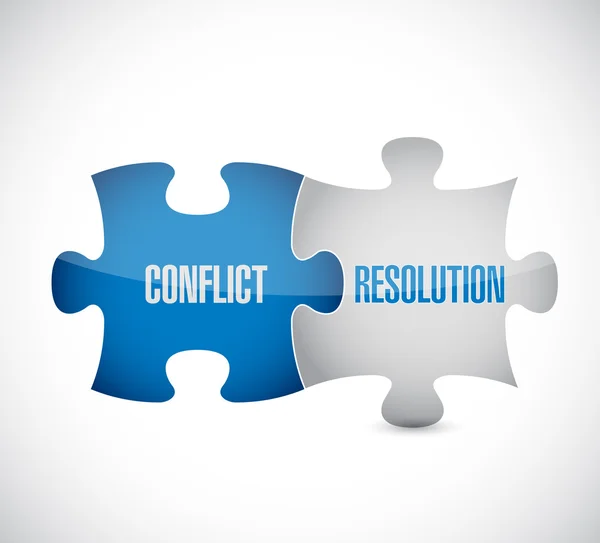 Conflict resolution puzzle pieces illustration — Stock Photo, Image