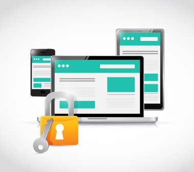 Elektronik koruma altında. resim tasarım